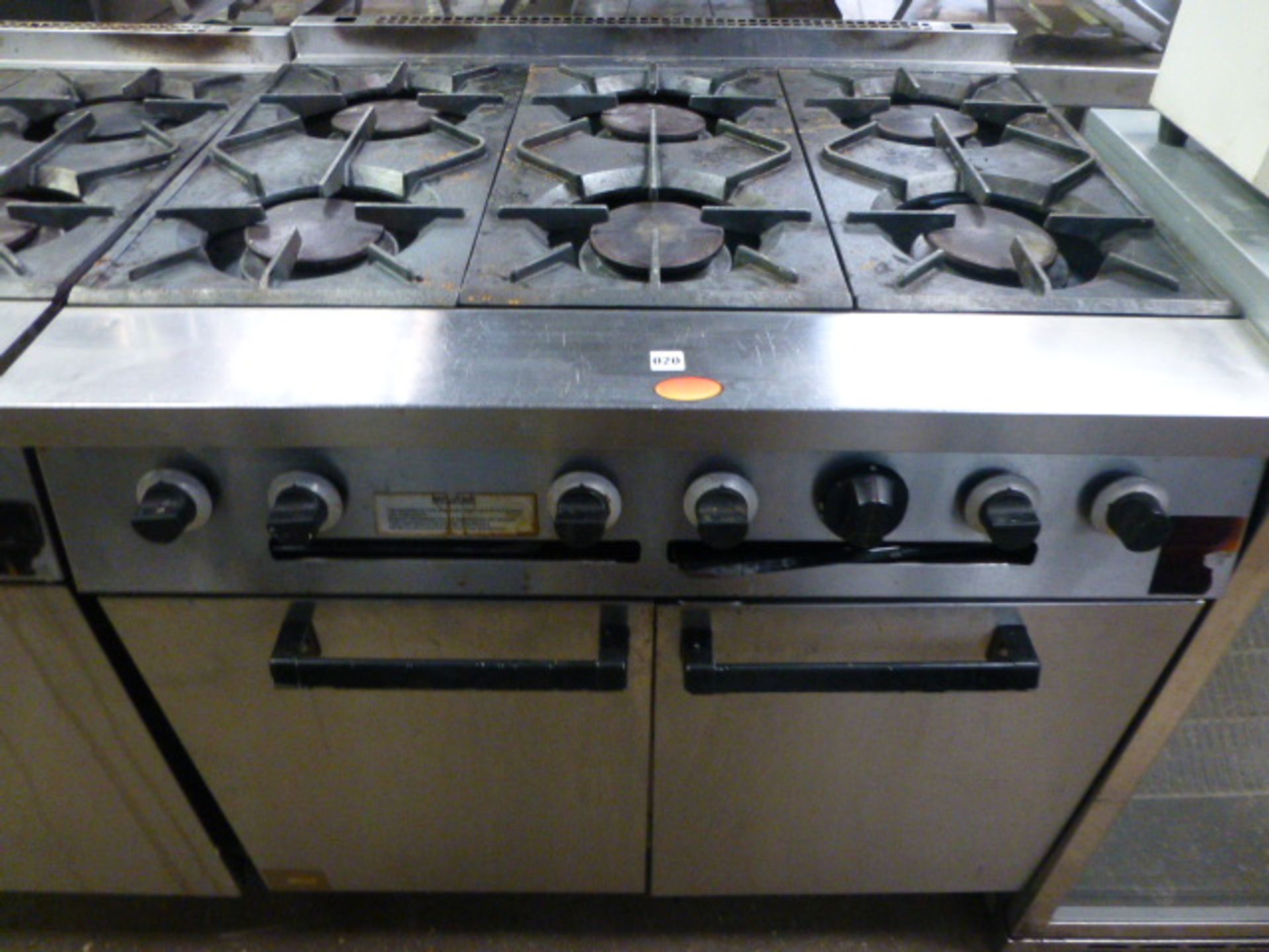 90cm Falcon gas 6 burner cooker with 2 door oven under