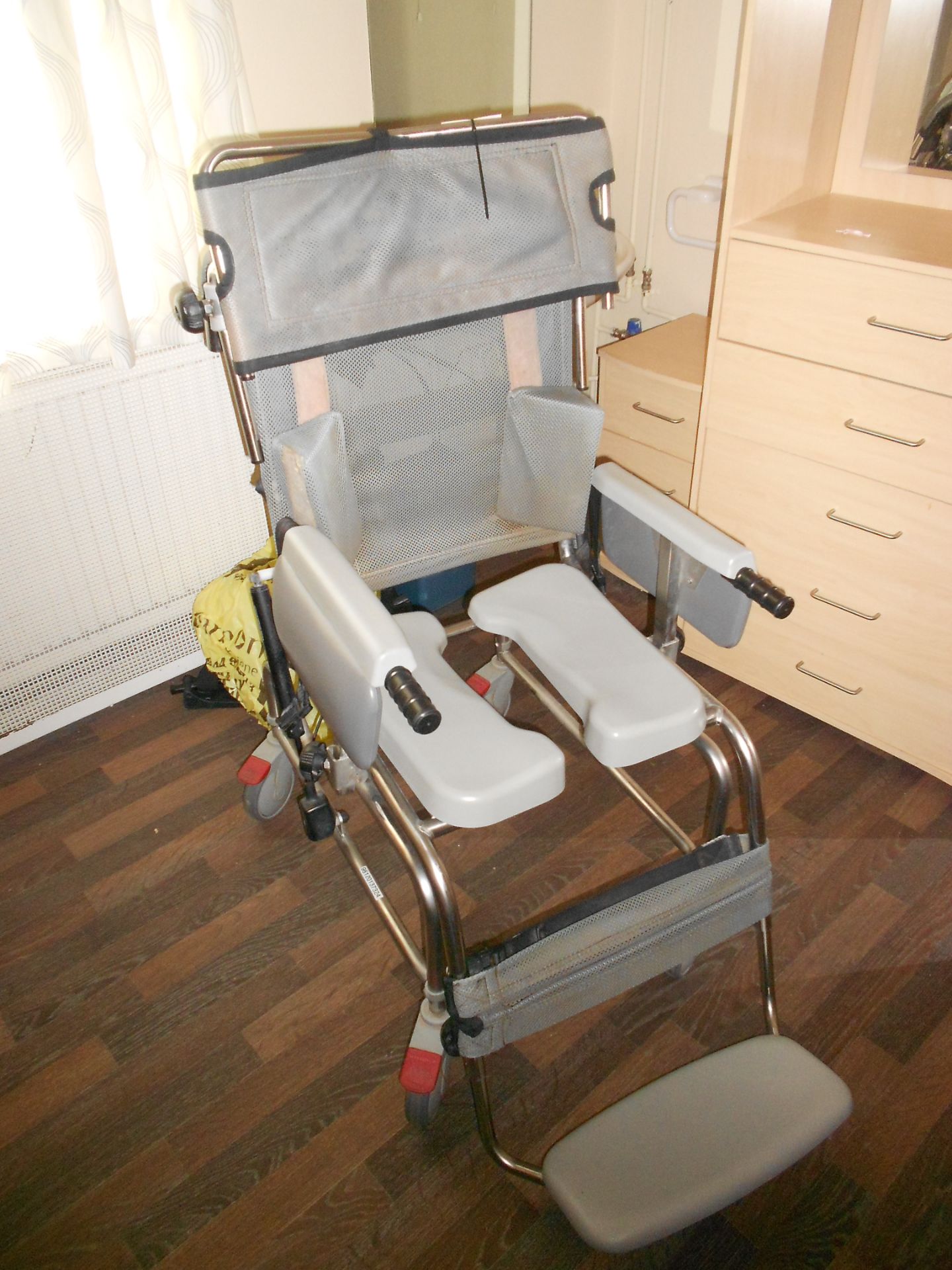 Mobile Showering Chair with Tilt Capability