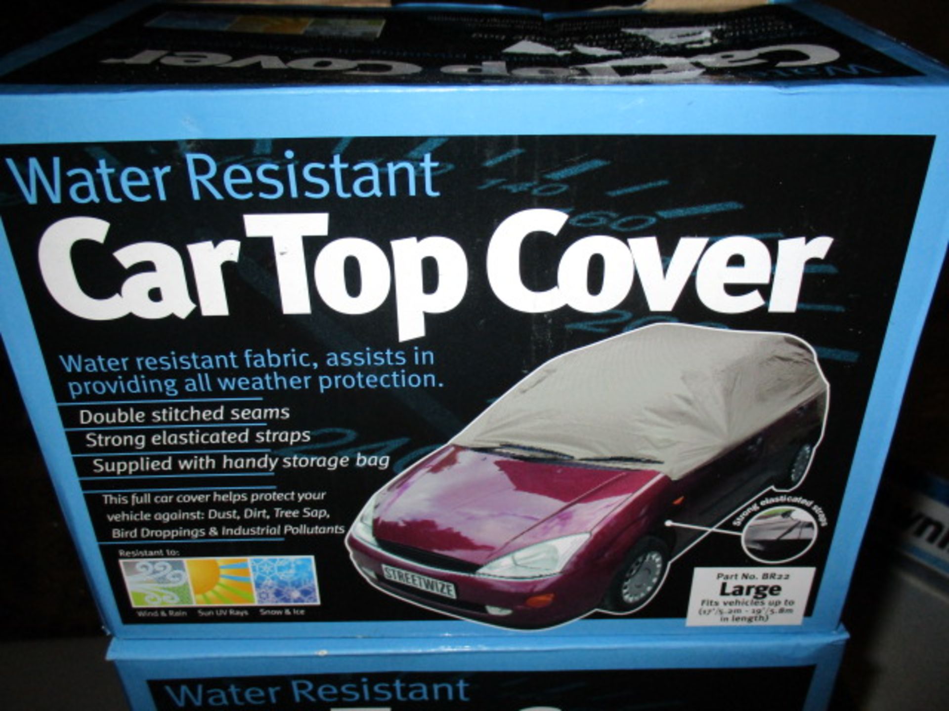 Water resistant car top cover with carry bag