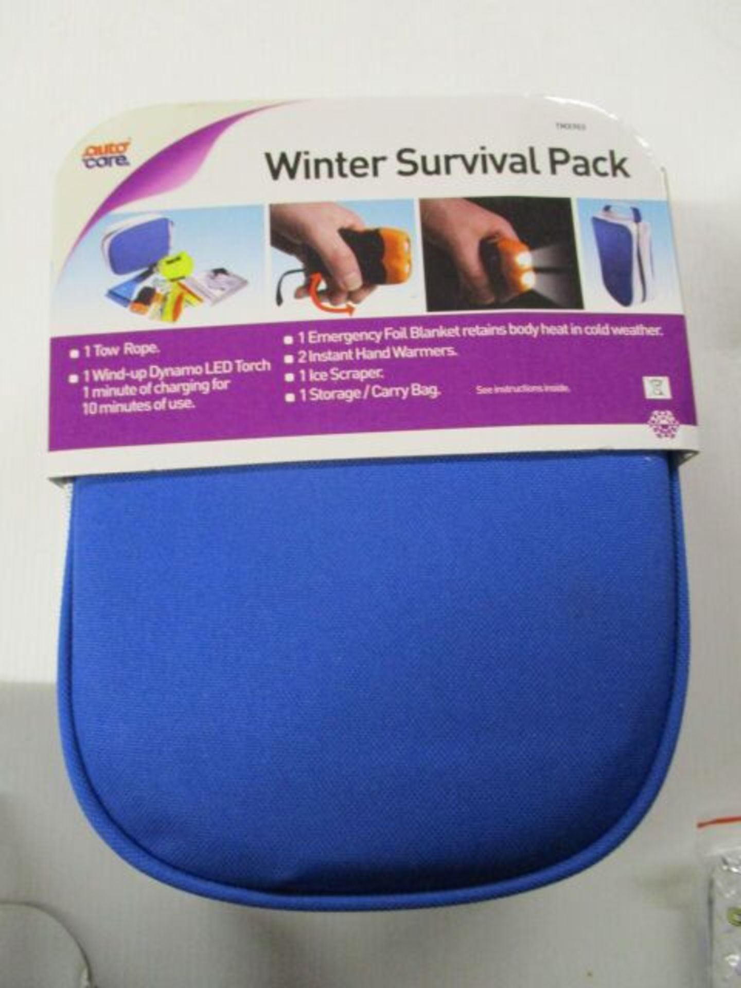 4pcs . x Brand new AutoCare winter car essentials kit - includes Tow Rope , Torch , Heat Blanket ,