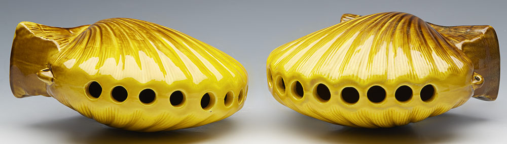 PAIR ARTS & CRAFTS AULT SHELL VASES BY CHRISTOPHER DRESSER C.1890 - Image 3 of 13
