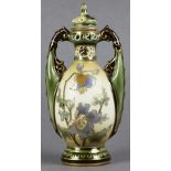 Stunning Antique Vienna Twin Handled Porcelain Vase By Ernst Wahliss C.1890