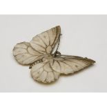 ANTIQUE CARVED IVORY BUTTERFLY PENDANT CHINESE 19TH C.