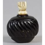 GEORGIAN MINIATURE SNUFF BOTTLE WITH IVORY STOPPER 18TH C.