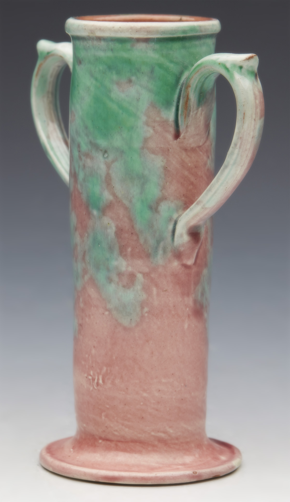 GLAZED ARTS & CRAFTS WILLIAM BARON TWIN HANDLED VASE c.1905 - Image 6 of 10