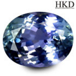 3.00 ct HKD Certified  Oval (10 x 8 mm) Bluish Violet Tanzanite