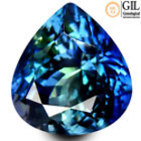 3.59 ct GIL Certified Gorgeous Pear Shape (9 x 8 mm) Bluish Violet Tanzanite