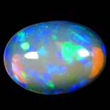 ￼
4.64 ct remarkable flashing multicolor rainbow opal (14x10 mm)