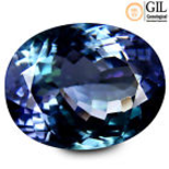 7.58 ct GIL Certified  Oval Shape (13 x 10 mm) Bluish Violet Tanzanite