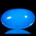 3.66 ct  VVS Clarity Oval Cabochon Cut (14 x 9 mm) Blue Opal Gemstone