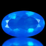 3.39 ct VVS Clarity Oval Cut (15 x 9 mm) Blue Opal Loose Gemstone