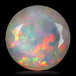 4.46 ct  Round Cut (12 x 12 mm) Un-Heated Multi Color Rainbow Opal