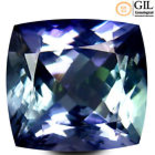 2.25 ct GIL Certified Bluish Violet Color Cushion (8 x 7 mm) Genuine Tanzanite