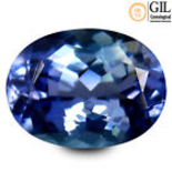 1.81 ct GIL Certified  Oval Shape (8 x 6 mm) Bluish Violet Tanzanite