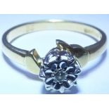 An 18ct Gold Solitaire diamond ring, a single brilliant cut diamond of around 0.2 carats set in an