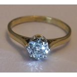 An 18ct Gold Diamond Single stone ring, The brilliant cut diamond in an illusion setting within a