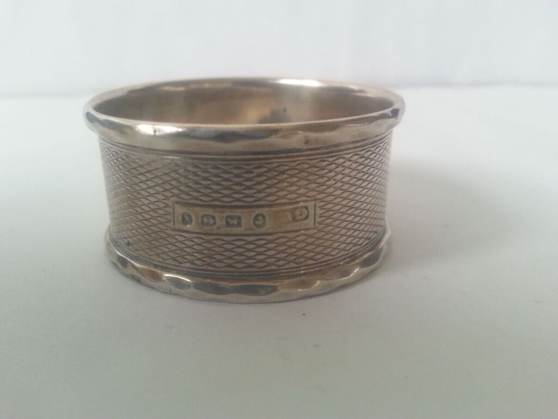 Late 19th Century hallmarked Birmingham silver napkin ring, engraved "Maureen"