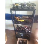 Large quantity of plastic and diecast aircraft helicopter models on stands, a fantastic collection