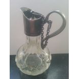 Stunning antique silver hallmarked (possibly Scottish - Glasgow) cut glass ewer with heavy stopper