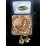 Vintage costume jewellery with box