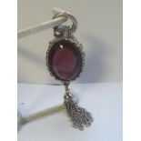 Interesting vintage pendant with purple stone