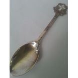 Hallmarked Birmingham 1940s silver teaspoon with Cambridge University enamel badge. Makers marks