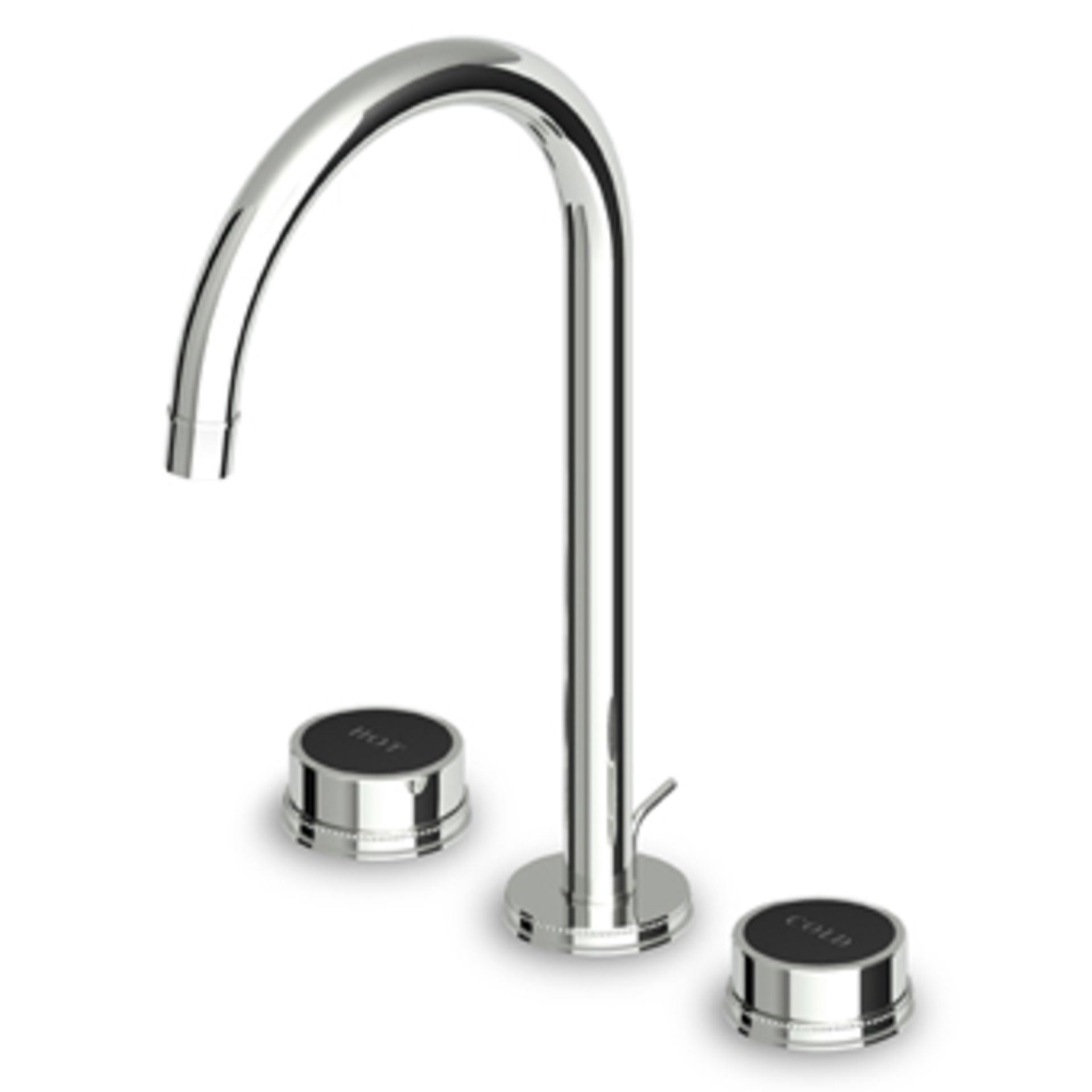 ZUCCHETTI SAVOY  3 hole basin mixer with aerator 1 _" pop-up waste flexible tails