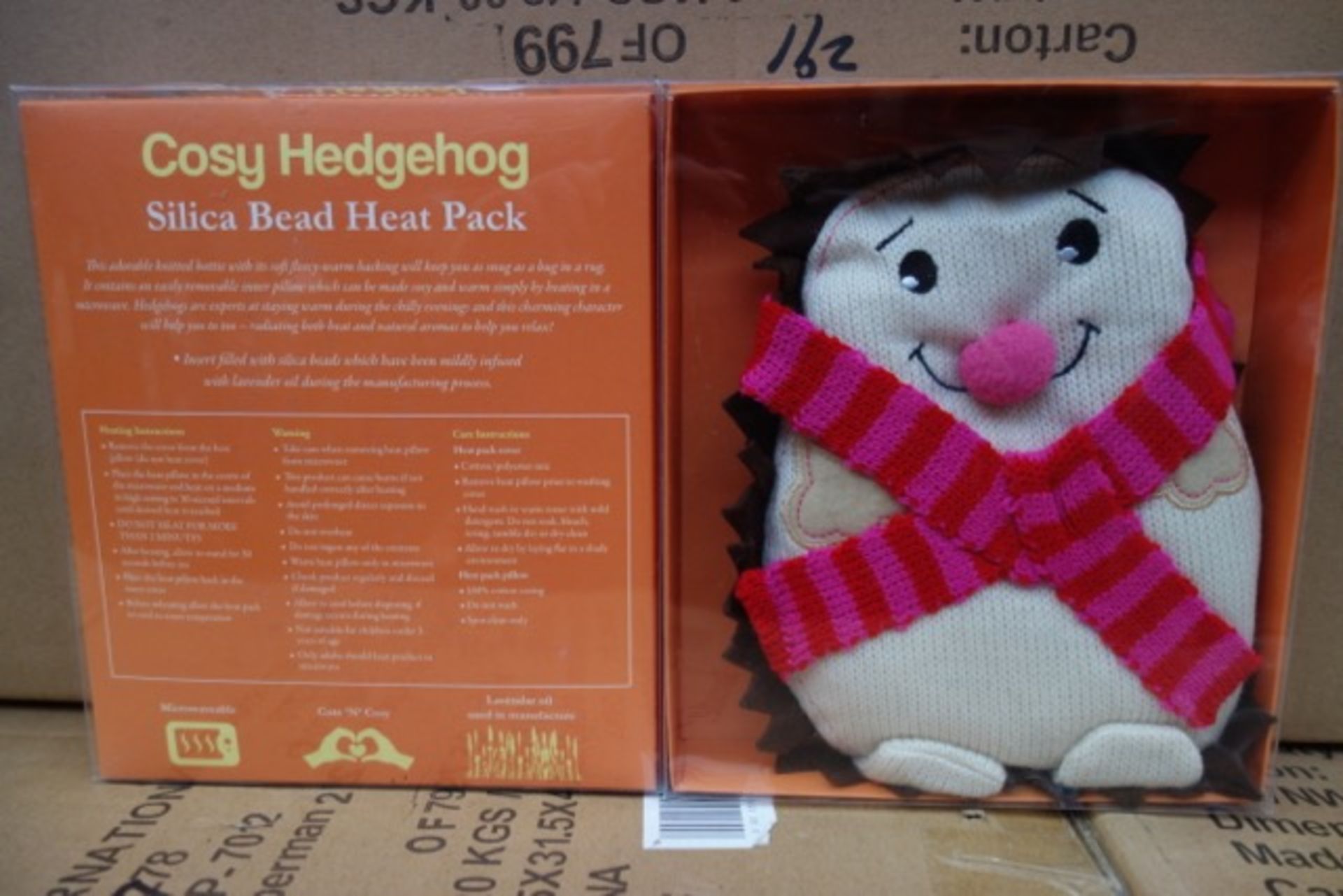 18 x Cosy Hedgehog Silica Bead Heat Pack. Microwavable, cute and cost, lavendar oil used in