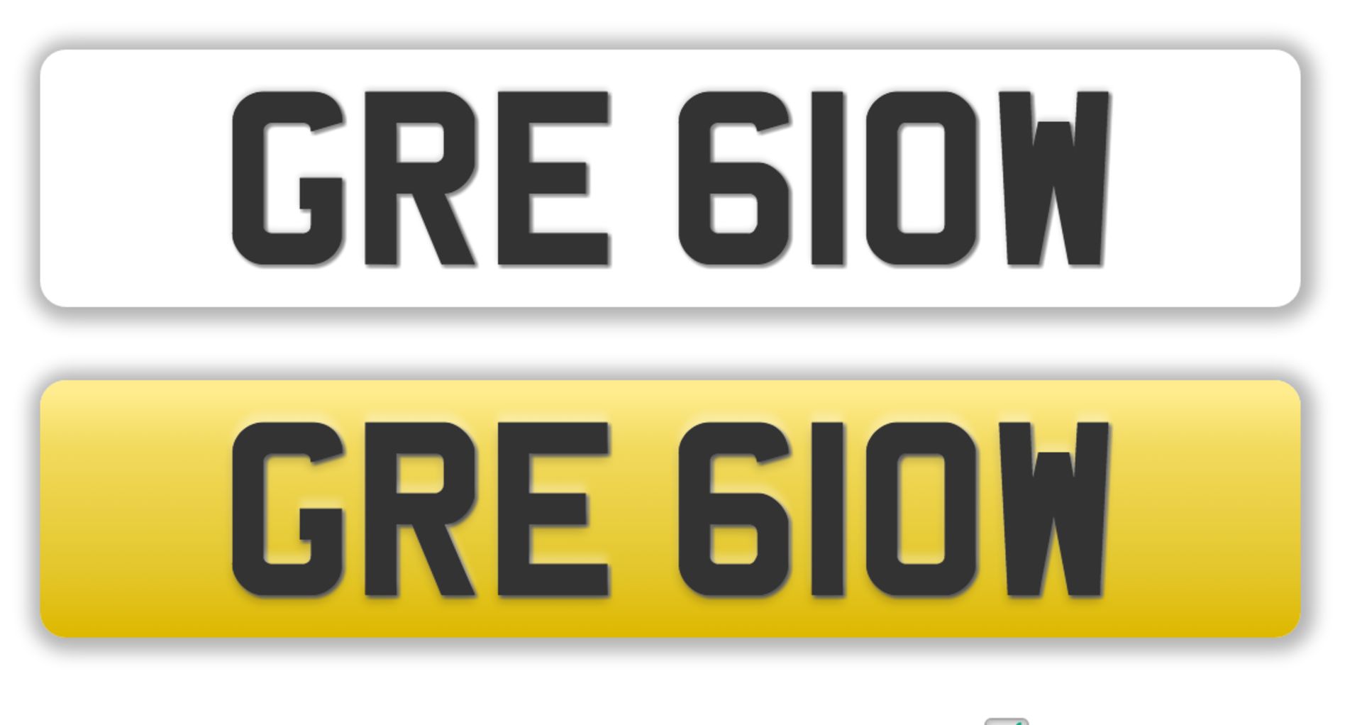 Cherished Vehicle Registration Plate... GRE 610W (GREG LOW)
