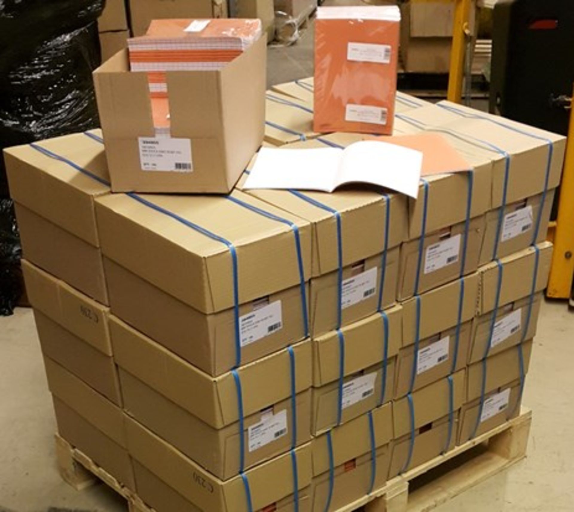 Pallet of EXERCISE BOOKS 229x178mm 80 Page 10mm Squares. 24 Boxes Each Containing 4 Packs of 25