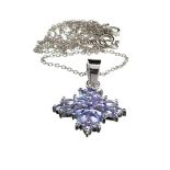 Necklace 
12 x Marquise cut Tanzanite gemstones =1.61 carat And 4 x round cut Topaz gemstones 0.19