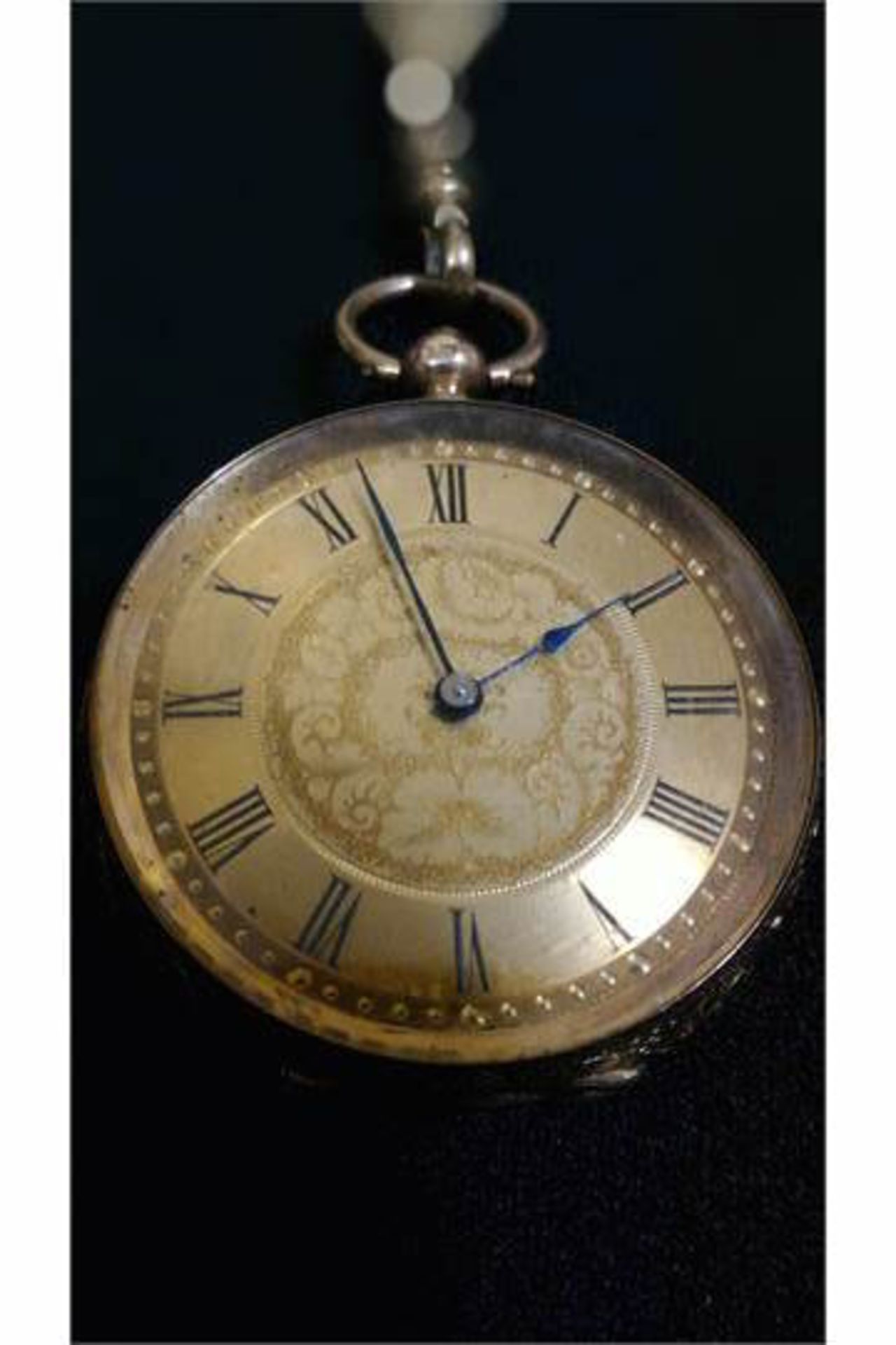 14 ct Cuivre pocket watch with yellow metal chain - Image 3 of 9