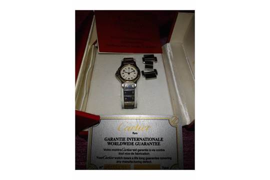 Cartier Santos Ladies stainless steel and 18 ct gold watch - Image 5 of 5