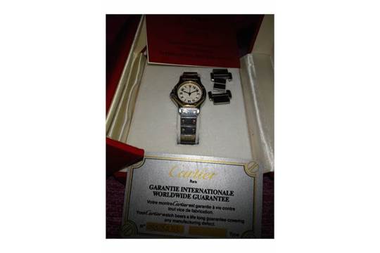 Cartier Santos Ladies stainless steel and 18 ct gold watch - Image 2 of 5