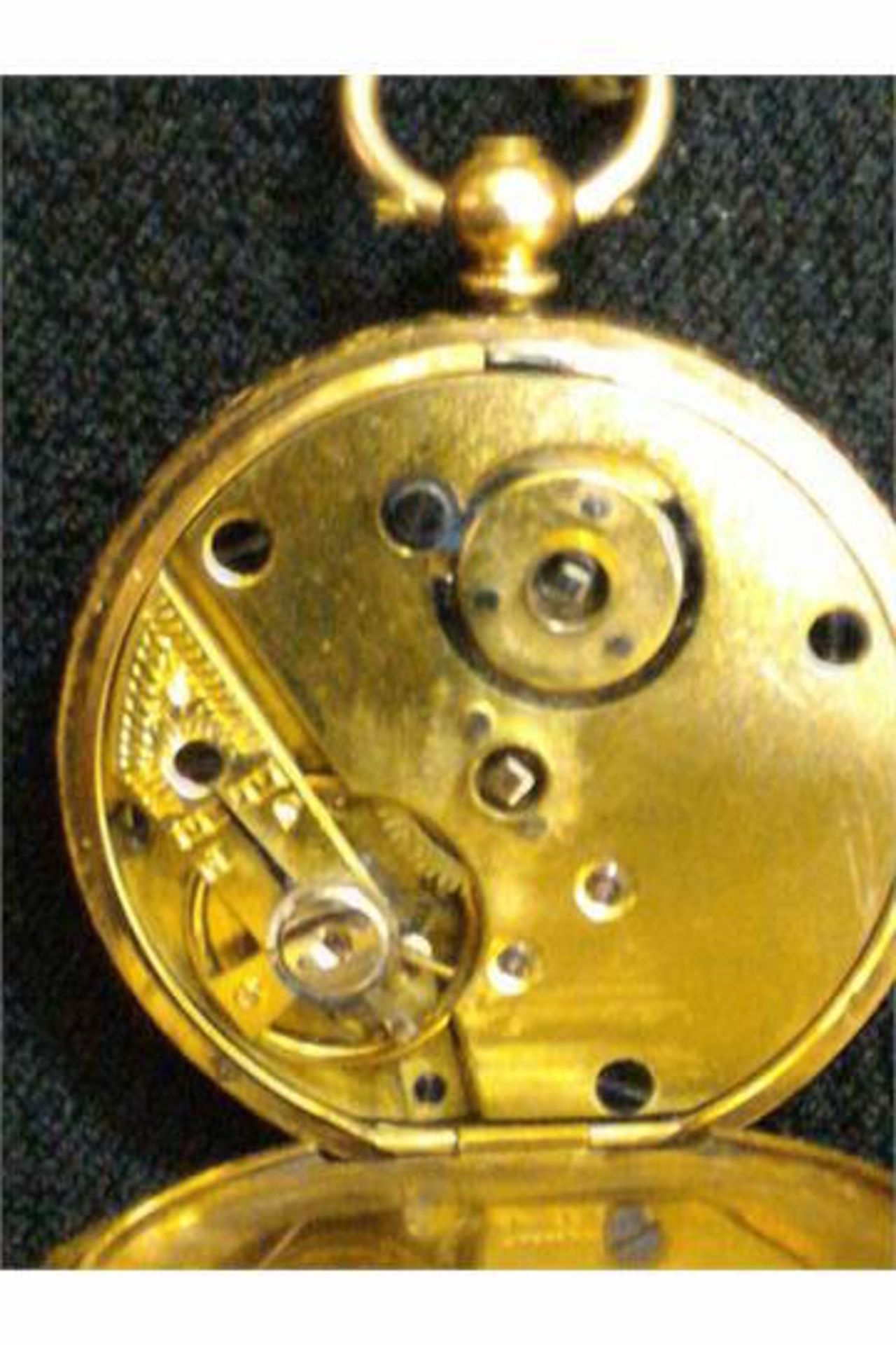 14 ct Cuivre pocket watch with yellow metal chain - Image 4 of 9