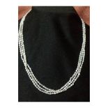 9 ct gold clasp triple strands pearl necklace