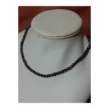 14 ct gold clasp black pearl necklace
