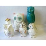 A collection of ceramic owls to include Aynsley Little Sweetheart, Crown Staffordshire & others