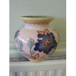 Iris Gouda Holland pottery signed vase. Handpainted marks to base. Condition - age crazing but