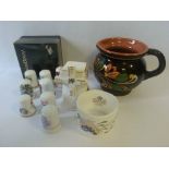 Group of small ceramic ware to include Coalport napkin ring & windmill, Wedgwood thimble etc