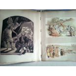 Antique scrap book 25 pages with cut outs spanning c1875 - 1925. Art Nouveau blue cloth cover & some
