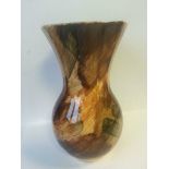 Oldcourt Ware vase handpainted in brushstrokes of varying shades of brown under a high shine