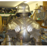 Victorian / Gothic Form, Full Suit Of Armour With Broadsword All Mounted For Display On Hall Stand