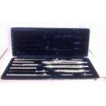 VINTAGE E.O. RICHTEN & CO TECHNICAL DRAWING SET In its original case with beautiful blue velvet