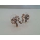 BOXED BIJOUX TERNER AUSTRIAN CRYSTAL BOW DESIGN EARRINGS. Low cost delivery available on all