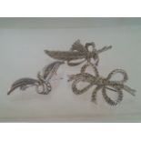 Trio of vintage marcasite brooches Low cost delivery available on all items. This is a low start, no