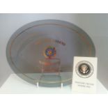 RARE UNITED STATES PRESIDENTIAL POLITICAL MEMOROBILIA - WELCOME ABOARD MARINE ONE PLATE -RONALD