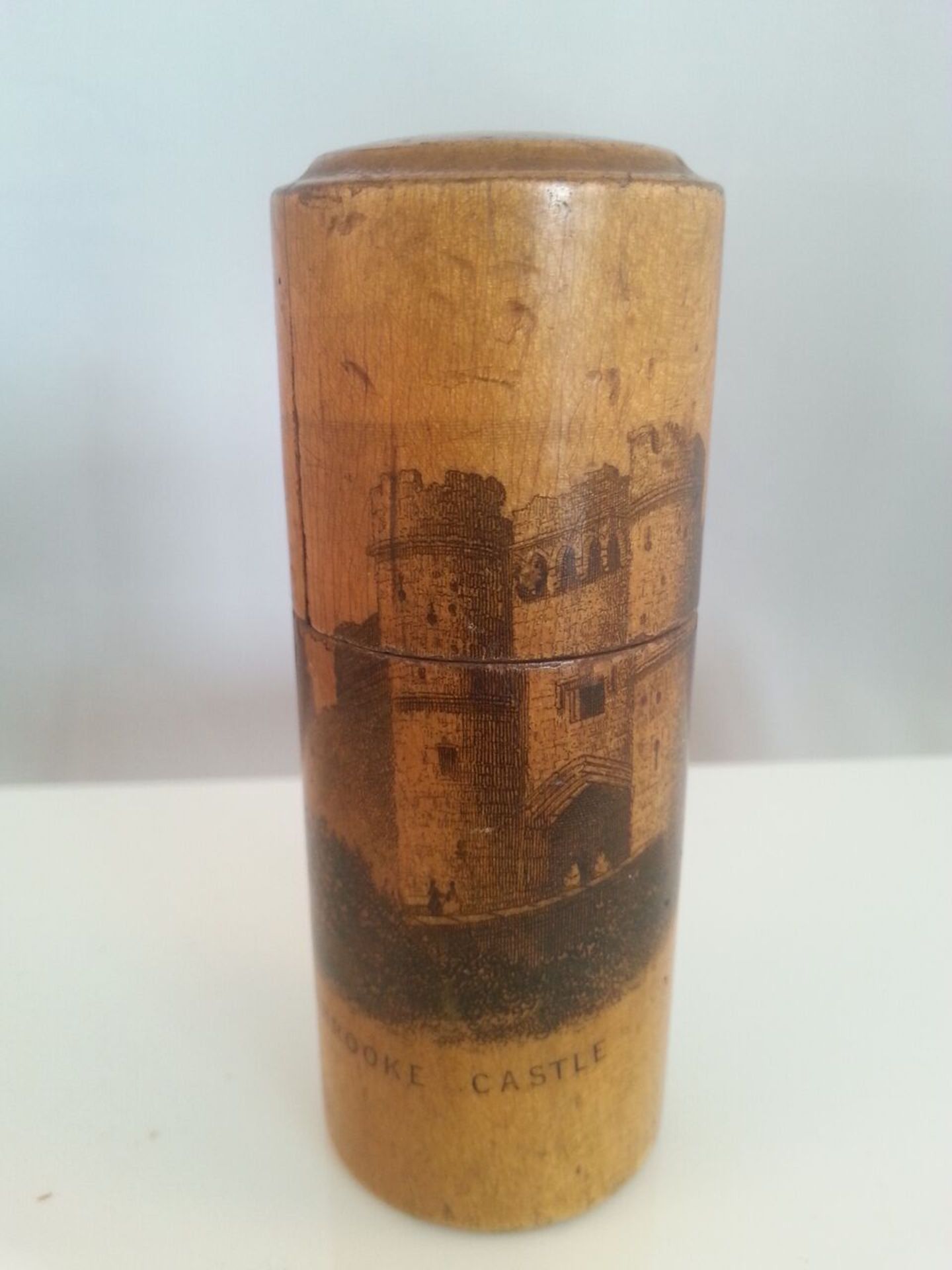 Mauchline Ware Toothpick holder - Carisbrooke Castle Low cost delivery available on all items.
