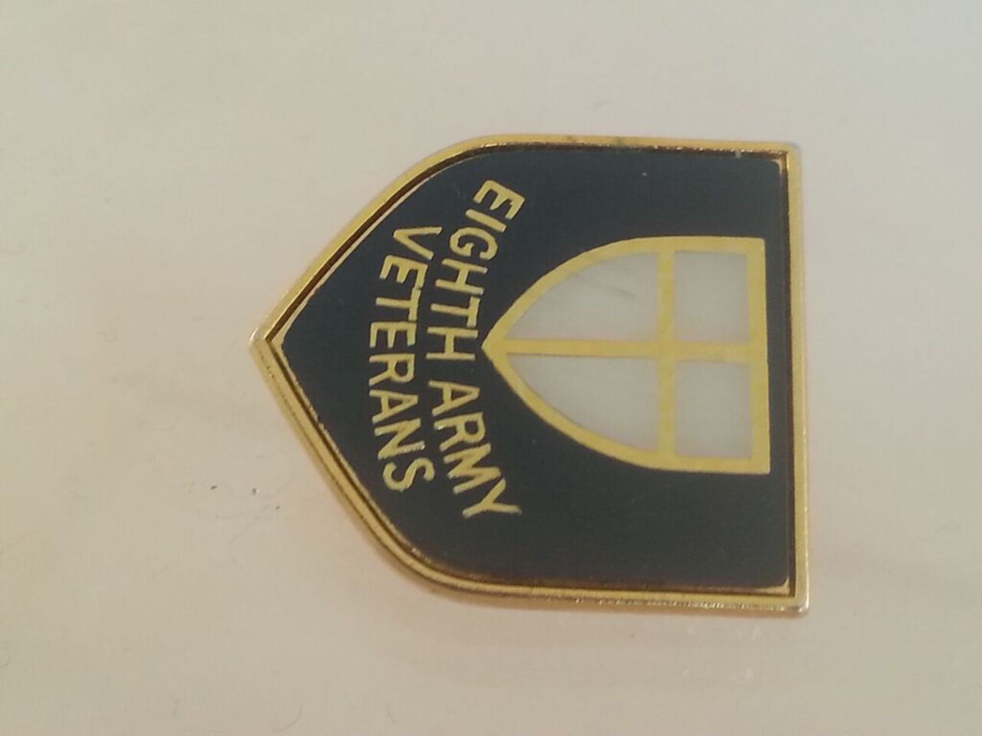 Enamel badge of WWII's EIGHTH ARMY VETERANS. Low cost delivery available on all items. This is a low