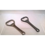 VINTAGE CAST IRON BOTTLE OPENERS X 2 Made for Mackesons and Corona Low cost delivery available on
